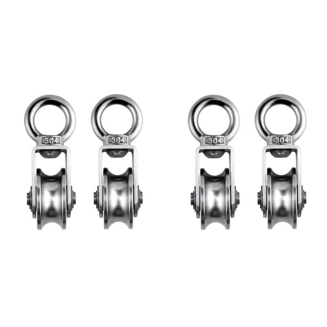 Cable Pulley Wheel Stainless Steel Swivel Pulley Block Silence Rotation Traction Wheel for System Lifting Gym 4Pcs