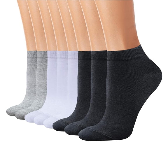 8 Pairs Men's Performance Cotton Moisture Wick Sports Hiking Workout Training Athletic Cushion Crew Socks For Men Deodorant and Sweat-Wicking Fabric Mens Socks Antibacterial Breathable Socks