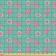thumbnail image 2 of Ice Cream Fabric by the Yard, Repetitive Pattern Illustration of Popsicles and Half Citrus Slices, Upholstery Fabric for Dining Chairs Home Decor Accents, Dark Seafoam and Pink by Ambesonne, 2 of 5