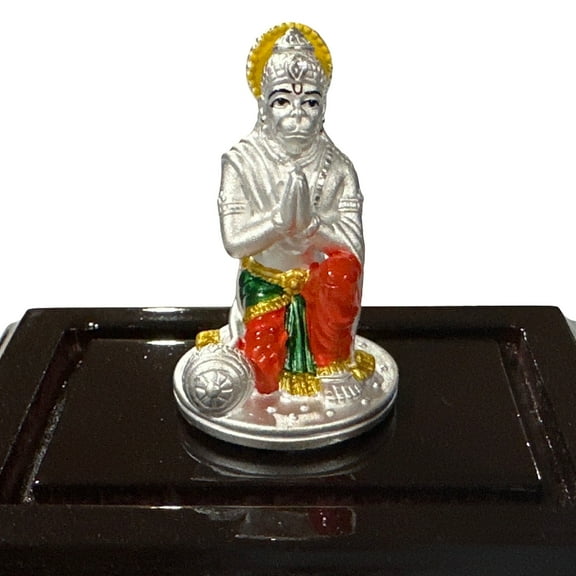999 Pure Silver Lord Hanuman 2.0-inch Tall Idol / Statue / Murthi (Figurine #02)