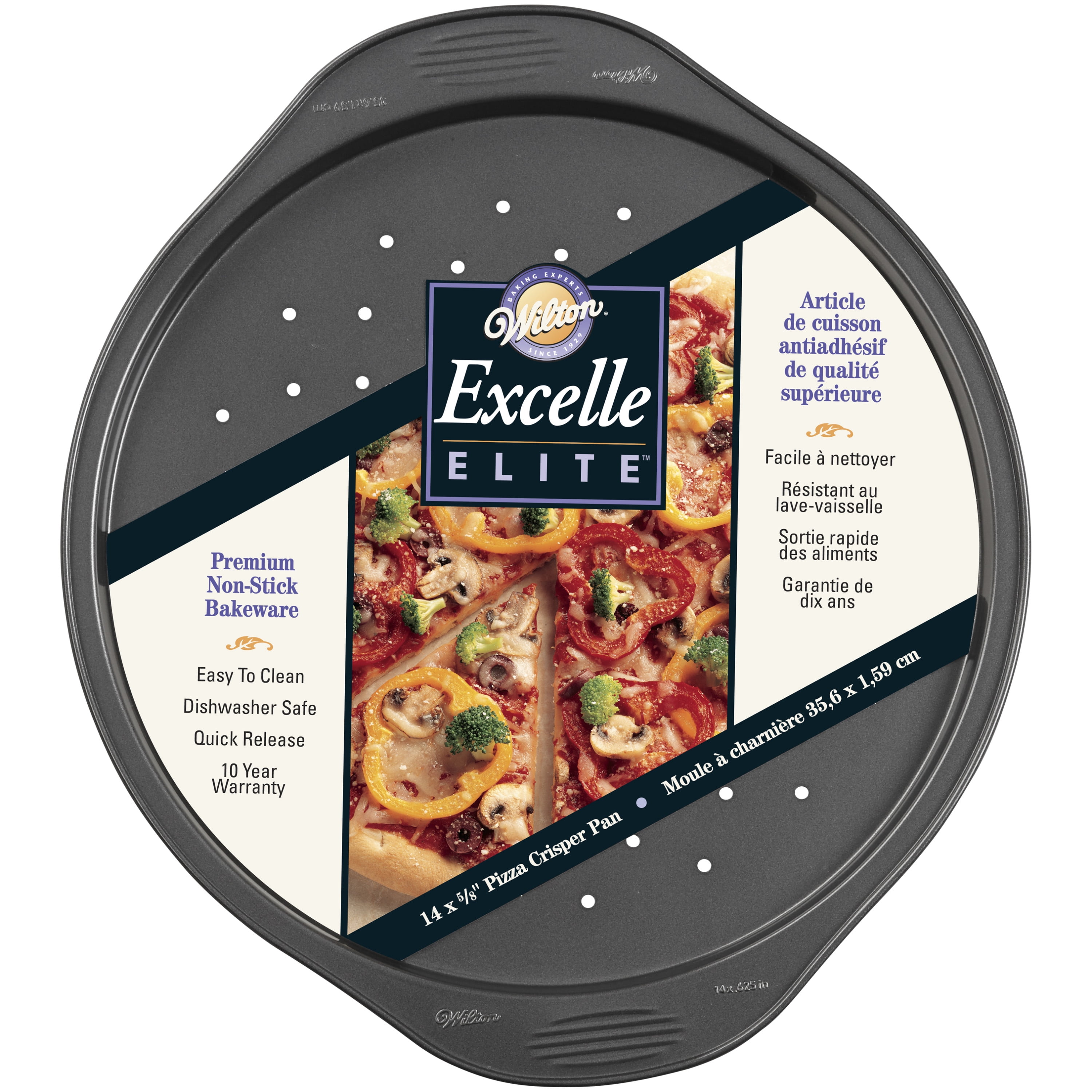Wilton Excelle Elite Premium Non-Stick Pizza Crisper Pan, 14-inch