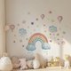 thumbnail image 4 of 3 hojas grandes de pegatinas de pared de arcoíris con diseño de flores, nubes, globos aerostáticos, lunares bohemios, decoración de pared, 4 of 8