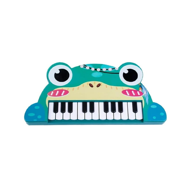 B Childrens Electronic Piano Toy With 15 Keys Multi Functional Music Keyboard Built-In Microphone Recording Playback Light Up Effects Early Learning Toy For Kids 9.84X5.59X1.22Inches