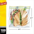 thumbnail image 2 of Glad Sandwich Zipper Bags, 100 count, 2 of 5