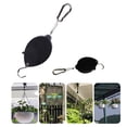 thumbnail image 2 of Retractable Plant Hanger,Plant Pulleys for Hanging Plants,Easy to Raise and Lower,Auto Lock,Heavy Duty, Adjustable Hook for Garden Baskets Pots,Birds Feeder, 2 Pack, 2 of 8