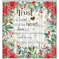thumbnail image 6 of Christmas Floral Bible Verse Shower Curtain, Funny White Snowflake Trust in The Lord Flower Plant Leaves Xmas Bath Curtain, Waterproof Fabric Shower Curtain Set with 12PCS Hook, 72x72IN, 6 of 6