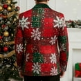 thumbnail image 3 of Ugly Christmas Blazer Men Corduroy Slim Fit Jacket 3 Button Funny Xmas Print Vintage Holiday Party Sport Coat Dark Green M, 3 of 7
