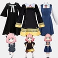 thumbnail image 2 of Disfraz de Anime SPY X FAMILY Anya Forger, disfraz de Spy X Family, bonito vestido negro y azul, uniforme escolar, muñeco de León, ropa de Halloween Gao Jinjia LED, 2 of 2