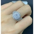 thumbnail image 5 of Hitanshu Jewels Round Cut Cubic Zirconia Wedding Trio Set His & Her Ring 14k White Gold Finish, 5 of 6