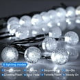 thumbnail image 4 of GooingTop White Solar String Lights Outdoor Waterproof,26FT 50 LED Crystal Bubble Patio Lights Backyard Lights for Outdoor Tree Pathway Patio Wedding Home Decor, 4 of 8