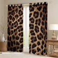 thumbnail image 2 of Homewish Fashion Leopard Print Black Out Curtains for Men, Cheetah Animal Curtains Pack of 2 (42x63 Each), Chic Brown Polkadots Bedroom Curtains, Blackout Curtains Room Decor, 2 of 6
