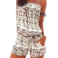 thumbnail image 1 of Women's Strapless Off Shoulder Printed Beachwear Short Rompers Jumpsuits, 1 of 2