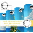 thumbnail image 4 of Fsddascl Christmas Tree Blackout Curtains for Bedroom/Living Room, Thermal Insulated Kitchen Curtains, Summer Santa Claus Blue Beach Coastal Grommet Darkening Window Treatment Drapes 27.5"x39"x2, 4 of 6