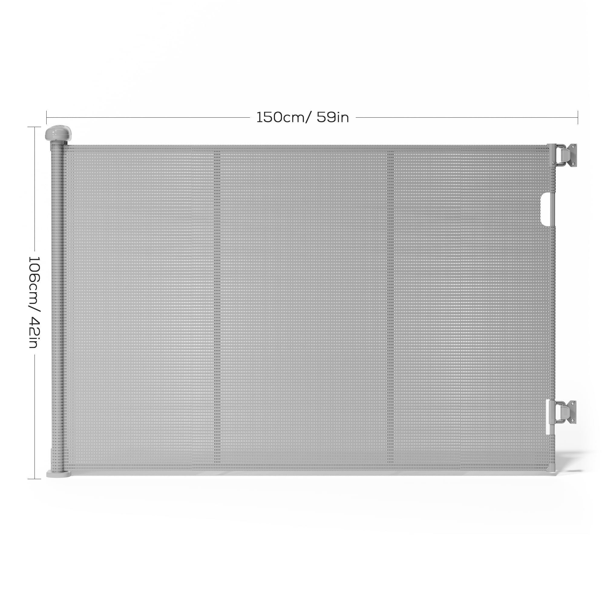 Retractable Baby Gate, TULILLO 42in Tall Baby Safety Gate, 59" Wide Baby Gate Dog Gate for Stair, Doorway, Auto-Lock,Gray