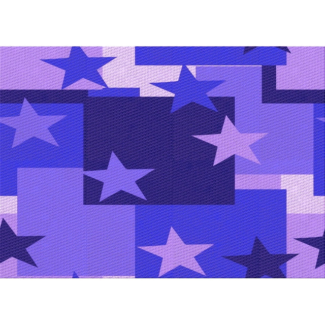Ahgly Company Indoor Rectangle Patterned Purple Daffodil Purple Area Rugs, 5' x 7'