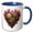 Blue/White, variant on 3drose, Pink Steampunk Heart Illustration, 11oz Two-tone Black Mug