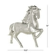 thumbnail image 4 of 12" x 12" Silver Ceramic Prancing Horse Sculpture, by DecMode, 4 of 10