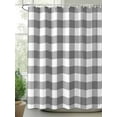 thumbnail image 2 of Shower Curtain Gray Buffalo Check Plaid Bathroom Curtains with Hooks, Waterproof Fabric Farmhouse Style Bath Shower Curtains Set for Bathroom Bathtubs Decor 72x72 Inch, 2 of 8