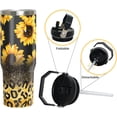 thumbnail image 3 of Sunflower Gifts Cup for Women Girls, 30oz Tumbler with Top Handle and Flip Straw, Stainless Steel Insulated Mug Water Bottle, Sun Flowers Floral Lover Birthday Gift Idea for Him Her, 3 of 6