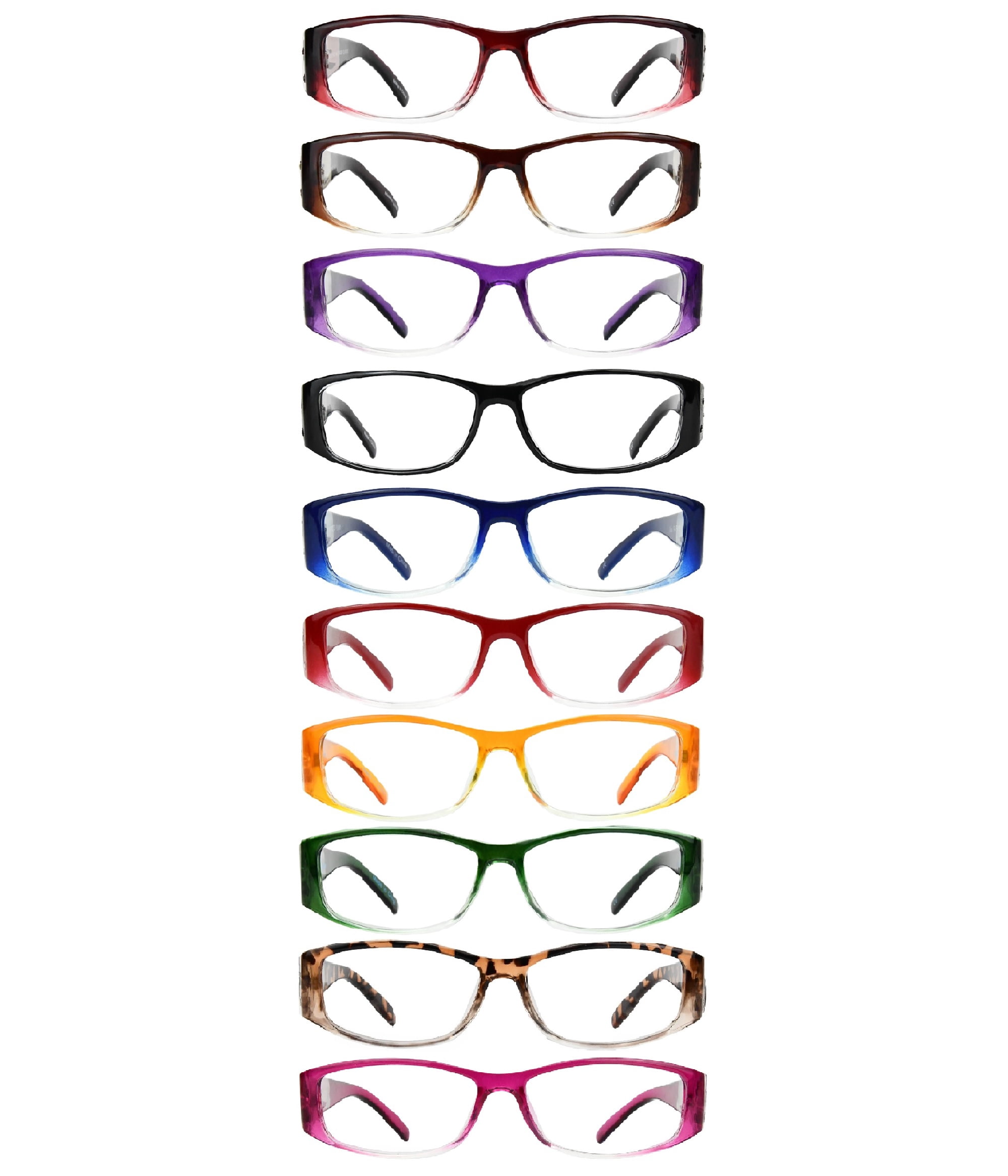 EYEBOGO Kaylee Stylish Reading Glasses for Women (10-Pack, +3.75)