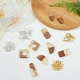 thumbnail image 5 of 172Pcs Resin Wood Earring Kit 6 Style Resin Wood Earring Pendants with Gold Foil Teardrop Rectangle Round Resin Walnut Wood Earring Findings Wood Resin Charms for Earring Making DIY, 5 of 7