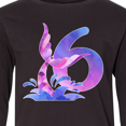 thumbnail image 4 of Inktastic 6th Birthday Mermaid Tail Long Sleeve Youth T-Shirt, 4 of 5