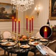 thumbnail image 2 of Velas cónicas sin llama Wemarry, 24 unidades, color burdeos con mando a distancia, 2 of 7
