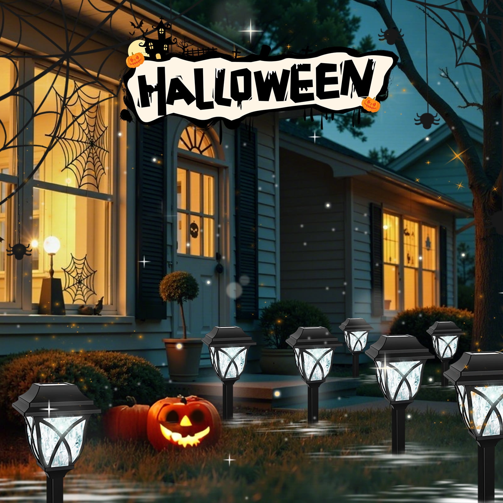 8 Pack Solar Lights Outdoor Waterproof for Garden Pathway Patio Yard Lawn Walkway Decorative Landscape Lighting, White