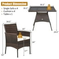 thumbnail image 2 of Costway 5PCS Patio Rattan Dining Furniture Set Armrest Sofa Chair Glass Table, 2 of 10