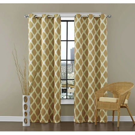 2 Blackout Room Darkening Window Curtains Grommet Panel Pair