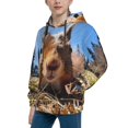 thumbnail image 2 of Fotbe Close-Up Curious Squirrel Pattern Youth Pullover Hooded Sweatshirt, Boys Hoodie, Kangaroo Pocket Hoodie for Kids Girls -X-Large, 2 of 6