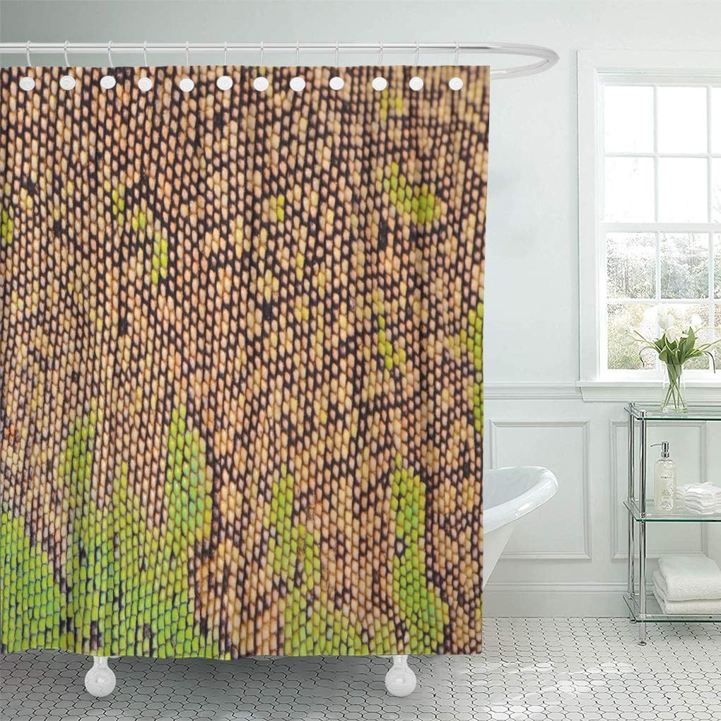 Girl and Leopard Lizard Bath Shower Curtain Waterproof Fabric & 12 Hooks 71*71" 