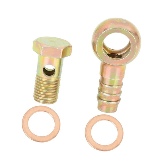 Unique Bargains 14mm Banjo Hose Barb Bolt Fittings Banjo Bolt Washer for Car Motorcycle