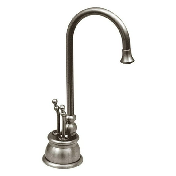 Whitehaus WHFH-HC4550 Double Lever Handle Instant Hot/Cold Water Dispenser - Antique Brass