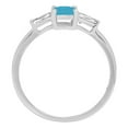 thumbnail image 2 of 0.8 ct Emerald Cut Simulated Turquoise 3 Stone 18K White Gold Womens Engagement Ring, 2 of 3