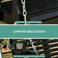 thumbnail image 4 of Outsunny Porch Swing with Chains and Cupholders, 2 Person Wooden Patio Swing Chair, 440 lbs. Weight Capacity, for Garden, Poolside, Backyard, Black, 4 of 9