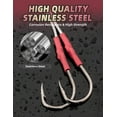 thumbnail image 3 of BLUEWING Twin Assist Hooks with Dyneema String 5pcs Stainless Steel Fishing Hook with Solid Ring for Freshwater Saltwater Fishing, Size 6/0, 3 of 7