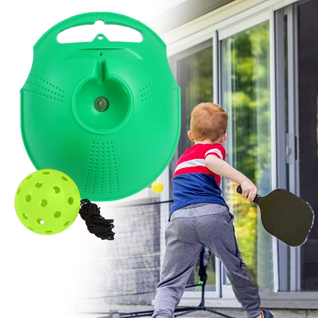 Pickleball Trainer Balls Pickleball Practice Single Player Trainer Solo Training Verde Cola Entrenador de pickleball