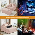 thumbnail image 5 of Wiilayok 54" Oversized Chaise Lounge Chair Indoor Furniture,Cloud Corduroy Sofa Bed Deep Seat Couch with Ottoman&Cup Holder,Lounge Chair Indoor for Living Room,Bedroom,Pink, 5 of 8