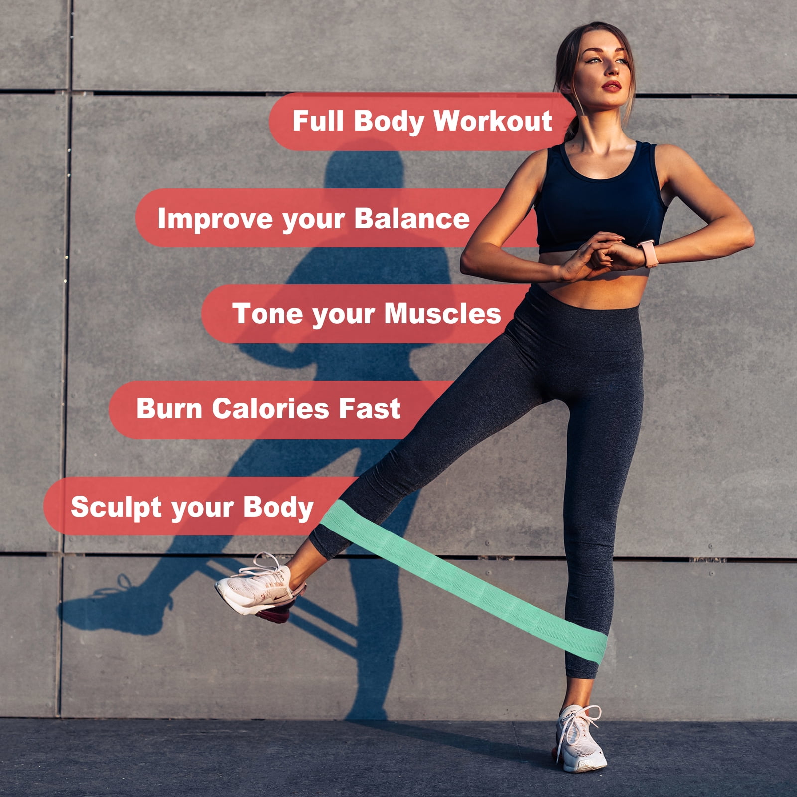 Uxcell 3Pcs Fabric Resistance Bands Booty Workout Bands with Bag and Instruction, Light Grey(light)