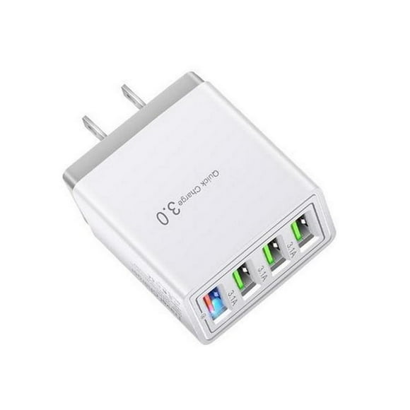 Cargador con 4 Puertos USB ChargerUltra 4 Puertos USB 100-240V 50-60Hz Max. 5V 2.1A Blanco.