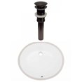 thumbnail image 1 of American Imaginations 19.25-in. W CUPC Oval Bathroom Undermount Sink Set In White - Oil Rubbed Bronze Hardware - Overflow Drain Incl. AI-31775, 1 of 7