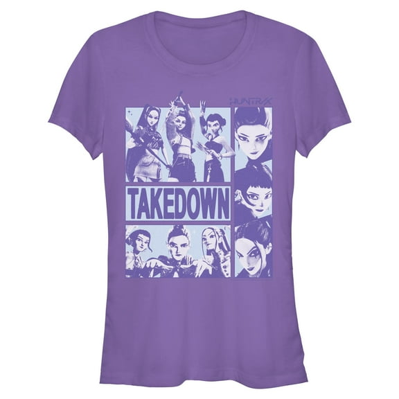 Juniors KPop Demon Hunters Takedown Huntrix Logo T Shirt