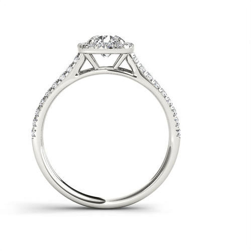 1 Carat T.W. Diamond Split-Shank Single Halo 14kt White Gold Engagement Ring