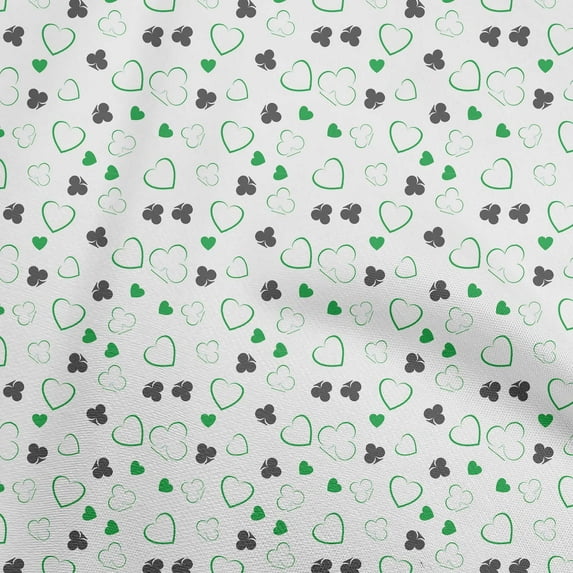 oneOone Cotton Flex Green Fabric Poker Card Dress Material Fabric Print Fabric By The Yard 40 Inch Wide
