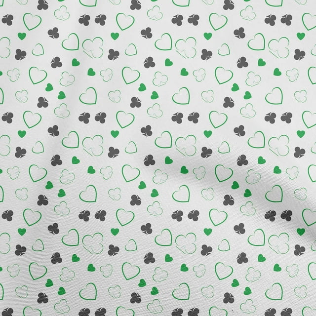 oneOone Rayon Green Fabric Poker Card Sewing Material Print Fabric By The Yard 56 Inch Wide