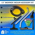 thumbnail image 4 of ALL PARTS ETC. 1.5” Backpack Vacuum Accessory Kit Includes Hose, 2-Piece Aluminum S-Wand, 14” Floor & Scallop Brushes, Dust & Upholstery Tools, 15” Crevice Tool, 10-Pack 100331 Vacuum Bags–10 Qt Size, 4 of 9