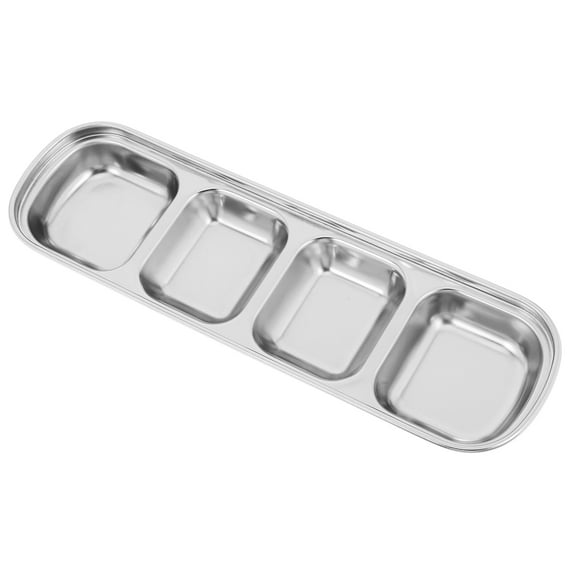 OUNONA Bbq Dish Korean Bbq Plate Restaurant Dish Stainless Steel Dipping Dish Sauce Dish For Soy Sauce Vinegar Western Sauce Dish Stainless Steel Dipping Sauce
