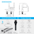 thumbnail image 7 of Kichae 4 Inch Bathroom Sink Faucet，2-Handle Brushed Nickel Centerset Vanity Faucet with Pop Up Drain, 7 of 7