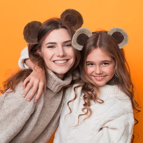 SmartBy Chipmunk Ear Headband Plush Bear Ear Decor Girl Headgear Elastic Design Animal Theme Headband Makeup Headgear